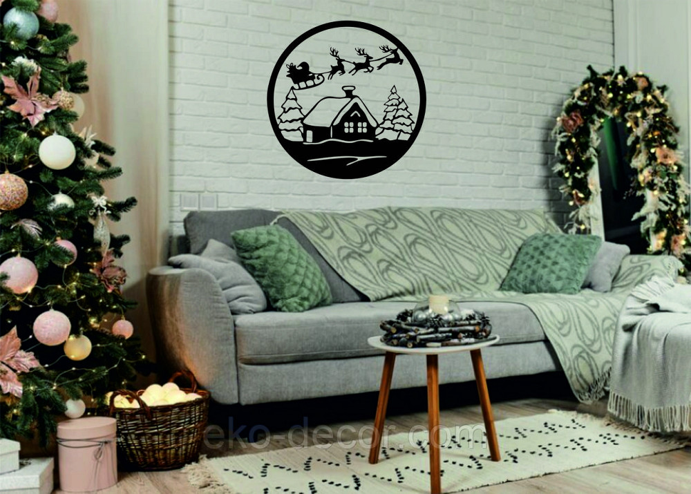 Декоративное настенное Панно «Новый год», Декор на стену 70*70 см, Черный Киев - изображение 5