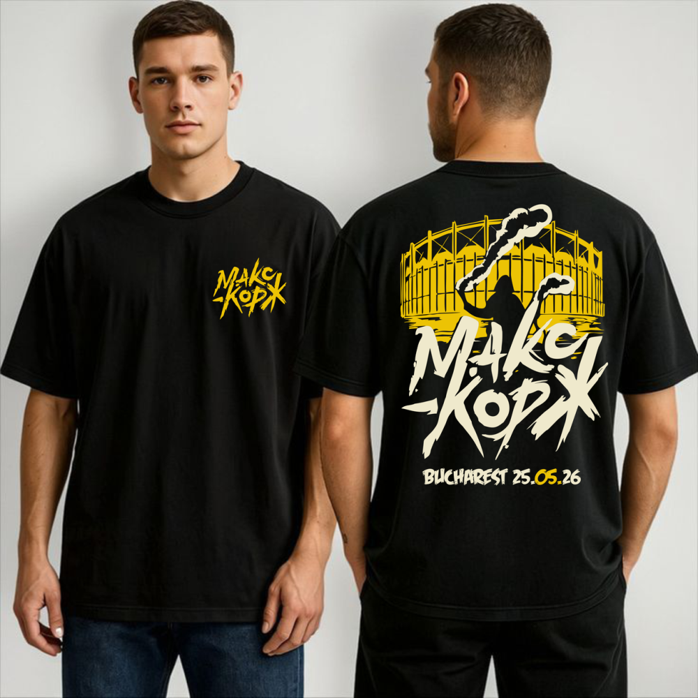 Оверсайз футболка «МАКС КОРЖ | BUCHAREST 23.05.2026» | Концертный streetwear мерч Черновцы - изображение 1