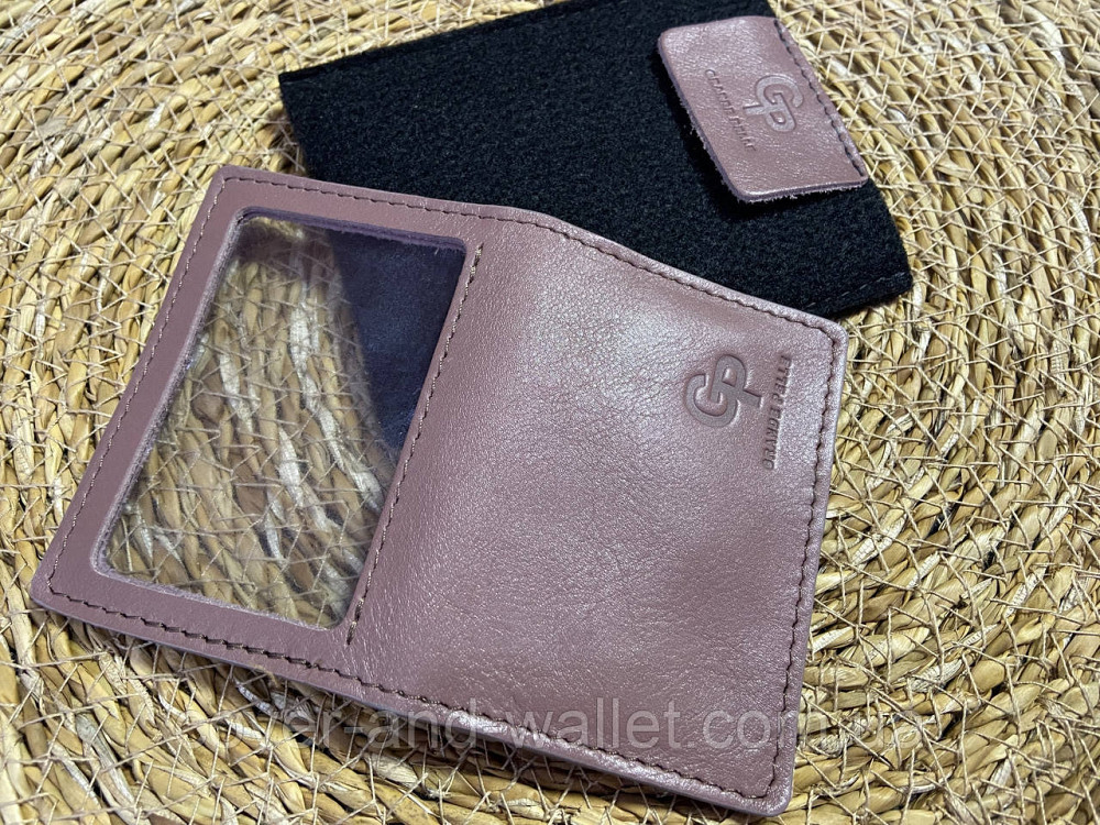 Женская обложка из натуральной кожи для ID-паспорта и авто документов Grande Pelle (цвет пудра) Киев - изображение 5
