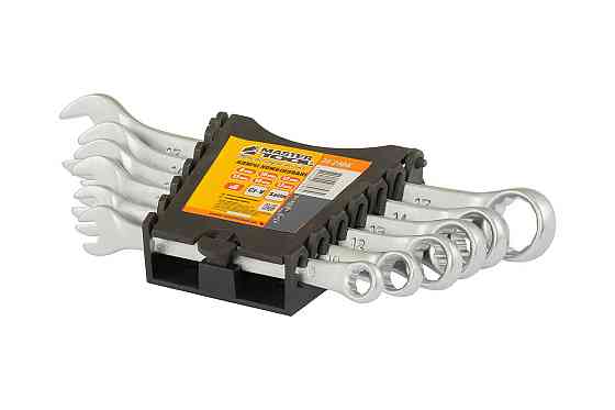 Ключі комбіновані MASTERTOOL набір 6 шт (8, 10, 12, 13, 14, 17 мм) 31CRV3 SATIN FINISH DIN3113 71-2106 Коломия