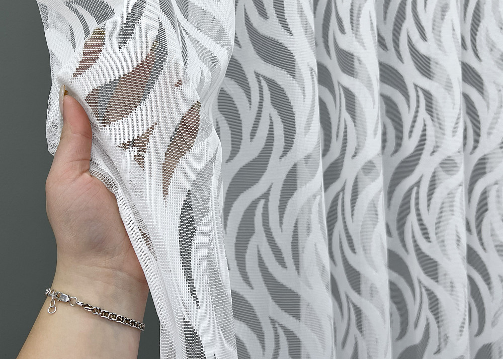 Тюль жакард колір білий 1976т Київ - фото 3