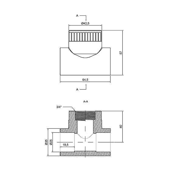 Тройник PPR Thermo Alliance 25х3/4"х25 ВР Київ