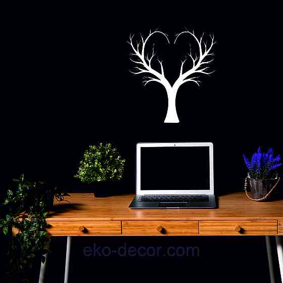 Декоративное настенное 3D Панно «Дерево Сердце» Декор на стену с объемом 90*84 см, Белый Киев