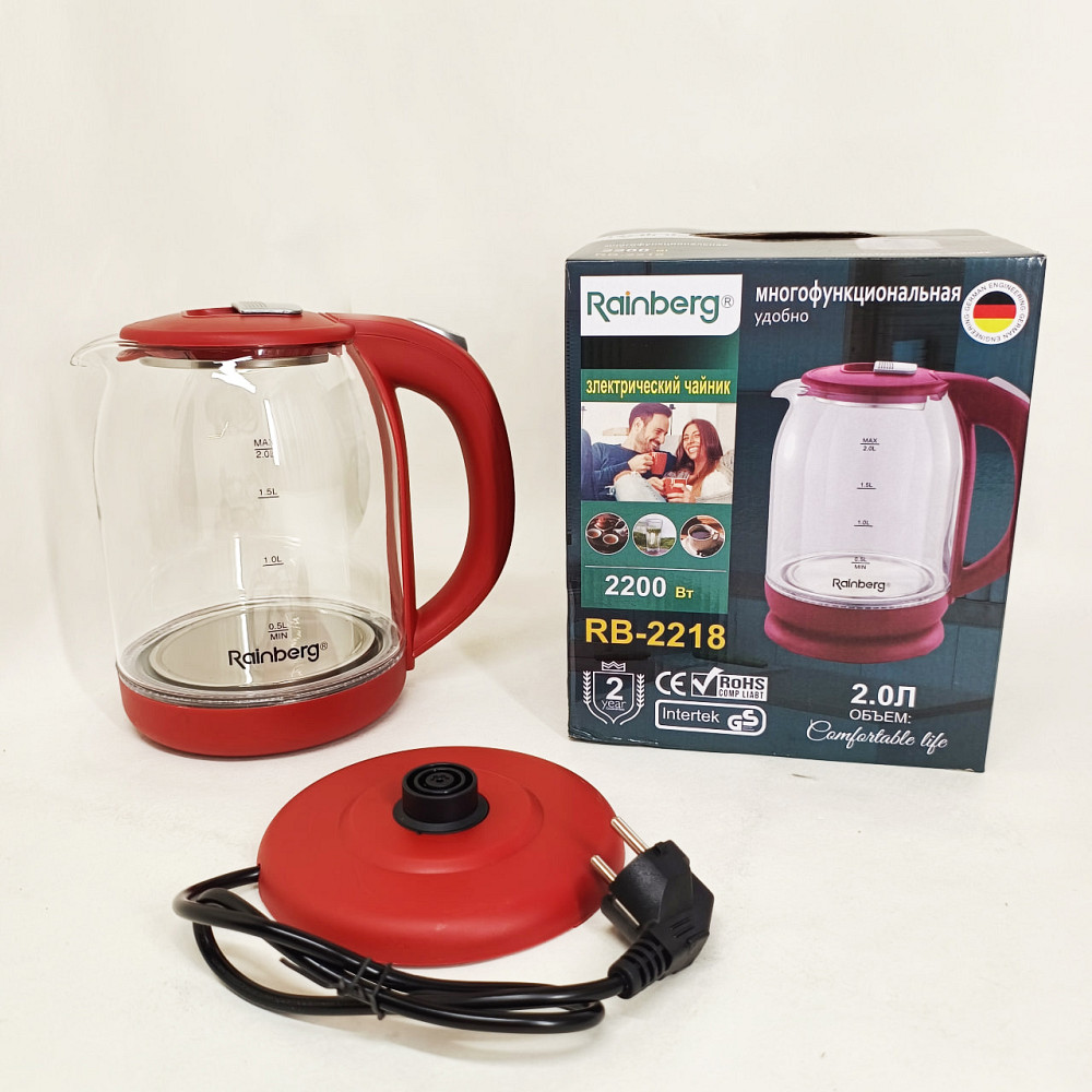 Мощный электрочайник электрический Rainberg RB-2218 3200 Вт 2л, Мощный электрический чайник для дома SZ-75 Львов - изображение 2
