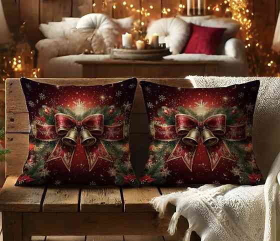 Комплект новорічних наволочок на подушки 2 шт Смела