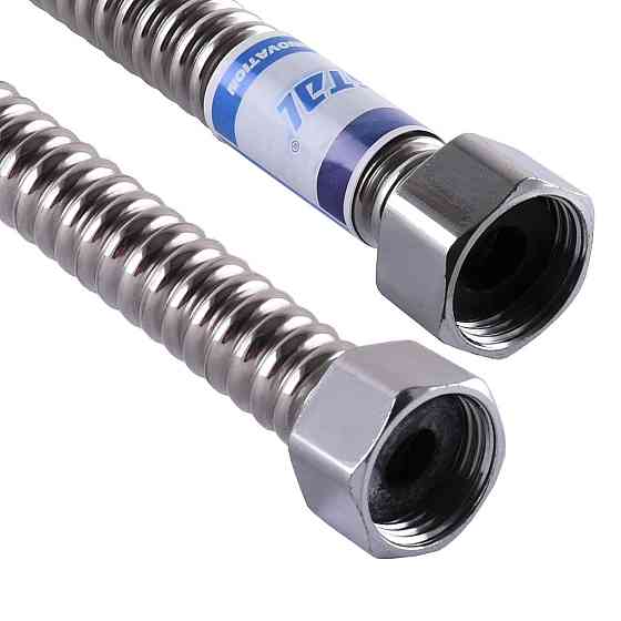 Шланг гофрированный Waterstal с нержавеющей стали для подвода воды 1/2″ гайка/гайка 200 мм (000019830) Киев