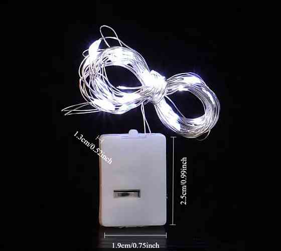 Гірлянда Роса 1 м 10 led на батарейках (Теплий білий) Сміла