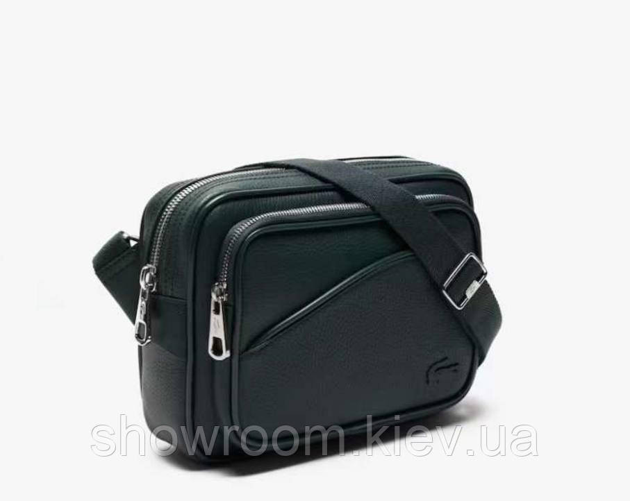 Мужская небольшая сумка через плечо Lacoste (4561) черная Киев - изображение 2