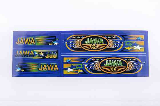 Наклейки (набір) мотоцикл Ява (48х16см, блакитні) Мукачево