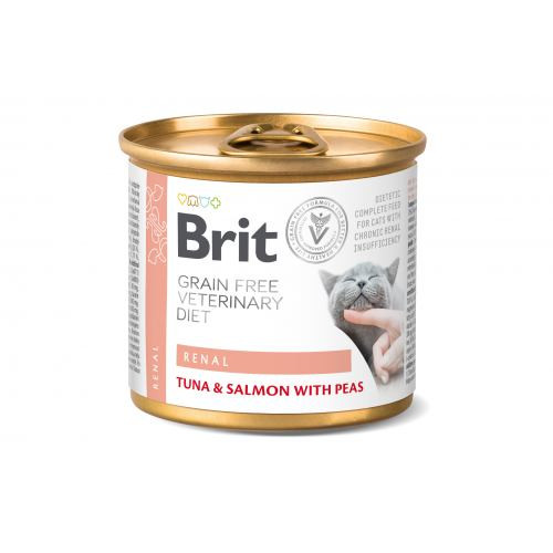 Влажный корм Brit Grain Free Veterinary Diets Renal для взрослых кошек с хронической почечной недостаточностью с тунцом лососем. Киев - изображение 3