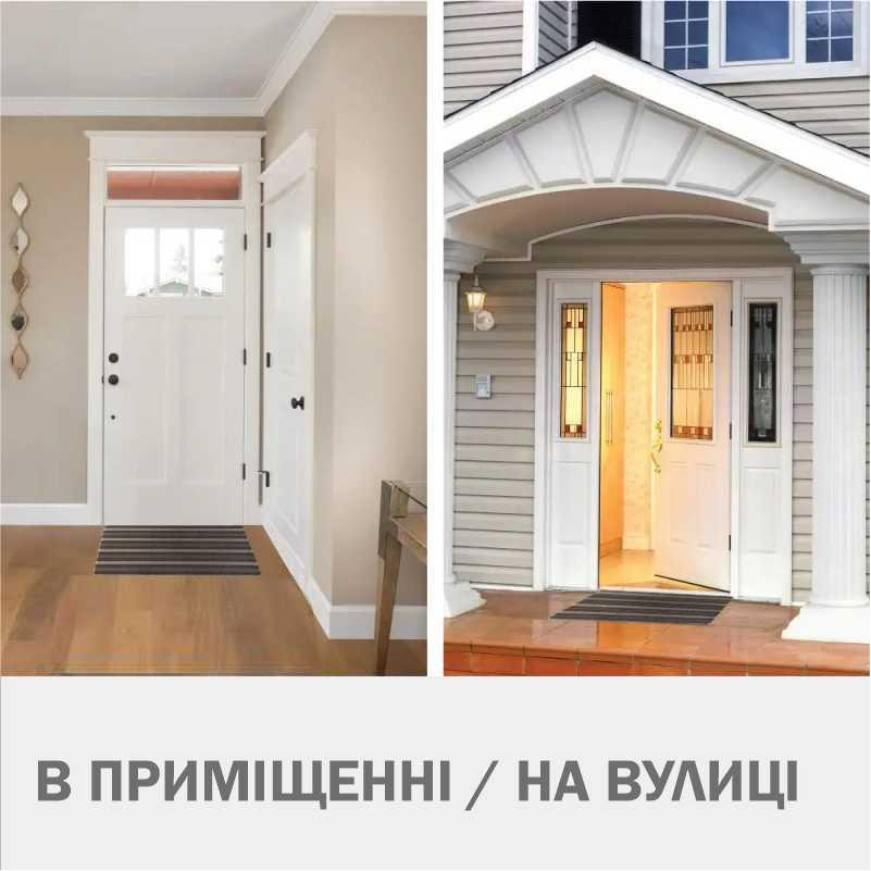 Дверной коврик Lovely Svi с петлевой щетиной 45 x 75 для внутреннего и наружного входа - Коричневая полоска Киев - изображение 4