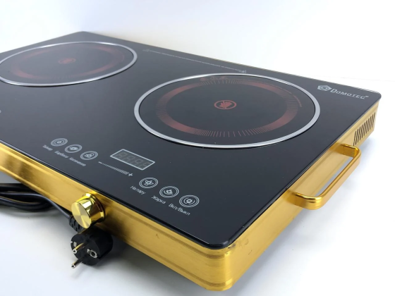 Настільна двоконфоркова інфрачервона плита Domotec MS-5881 7000W: сенсорна, склокераміка, таймер, захист Одеса