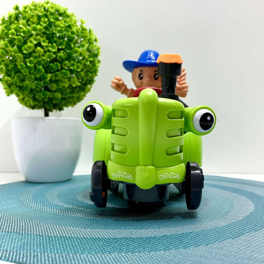 Трактор з причепом світло мелодія вільне колесо знімний причіп фігурка корови Зелений (HD 963) Чернігів - фото 8