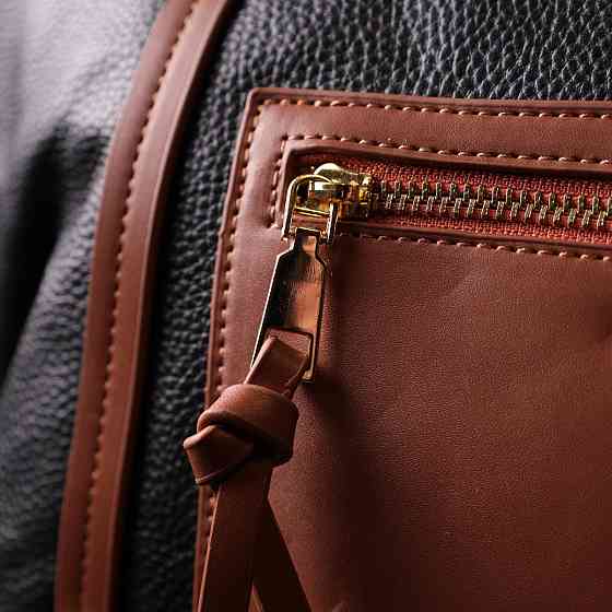 Удивительная двухцветная женская сумка из натуральной кожи Vintage 22303 Черный Киев