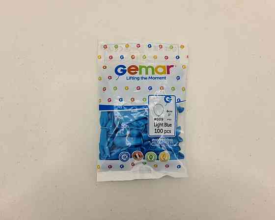 Повітряні кульки 3" (8 см) пастель блакитні латексні бомбочки 100 шт Gemar (1 пачка) Харків