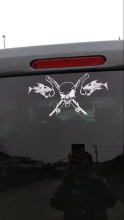 Наклейка на авто на тему риболовля Київ