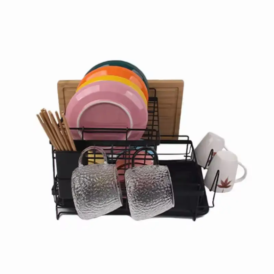 Двухуровневый стеллаж для сушки посуды и хранения кухонных аксессуаров Каменец-Подольский