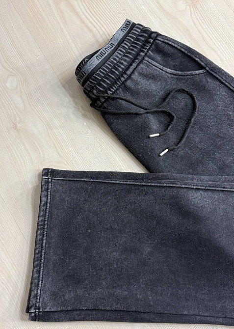 Брюки жіночі Black Cyclone 601 палаццо рівні варені тай-дай чорні, чорний, 2XL Київ - фото 14