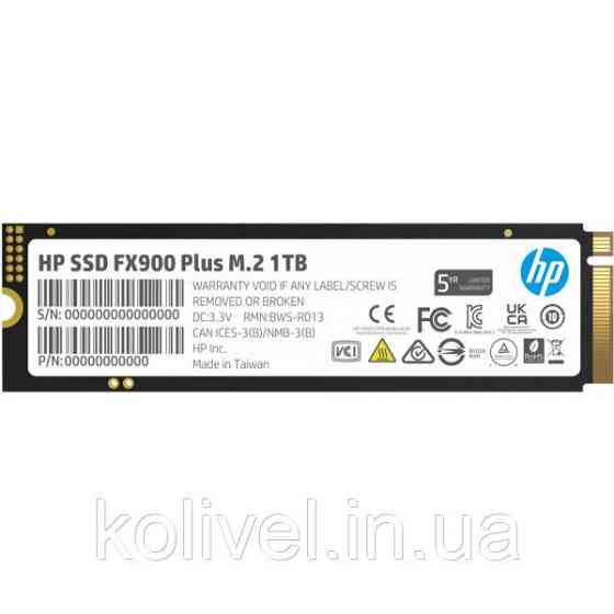 SSD 1TB HP FX900 Plus M.2 2280 PCI Ex Gen4 x4 3D NAND, Retail (7F617AA) Киев