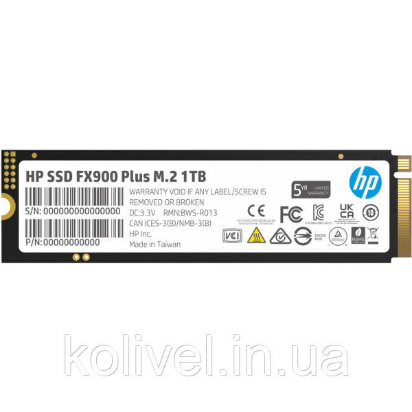 SSD 1TB HP FX900 Plus M.2 2280 PCI Ex Gen4 x4 3D NAND, Retail (7F617AA) Киев - изображение 1