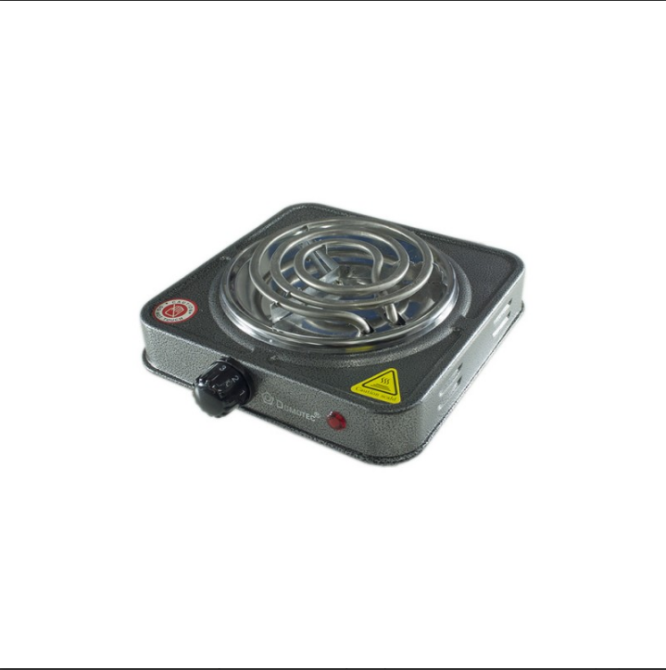 Електрична плитка Domotec MS-5801 з 1 конфоркою, 1000 Вт, сірого кольору — компактна та зручна модель Одеса - фото 1