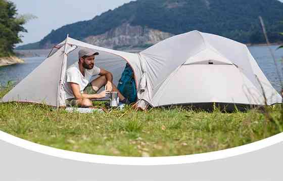 Двухместная легкая палатка с футпринтом Naturehike Mongar NH17T007-M 20D (Серая) Винница