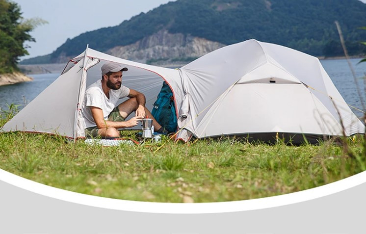 Двухместная легкая палатка с футпринтом Naturehike Mongar NH17T007-M 20D (Серая) Винница - изображение 2