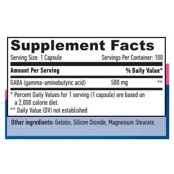 Гамма-аміномасляна кислота Haya Labs Gaba 500mg 100 caps Луцьк