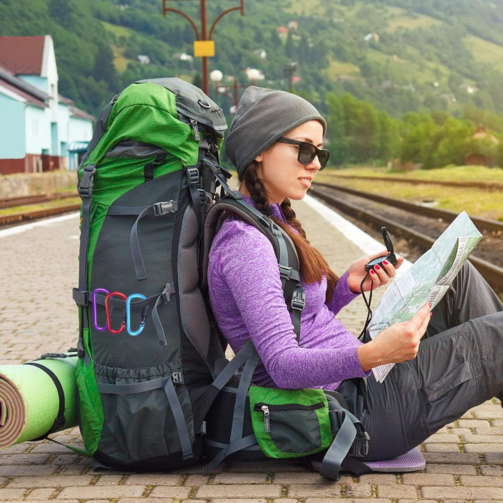 Карабин алюмінієвий кольоровий для туризму 8 см Київ - фото 7