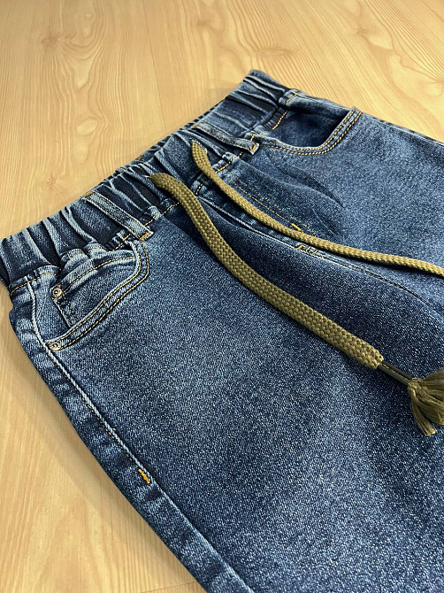 Джинси жіночі Vanver 8023 MOM STRAIGHT jeans comfort рівні стрейчеві талія на резинці шнурок сині, синій, З6, 36, 94 см, 116 см Київ - фото 15