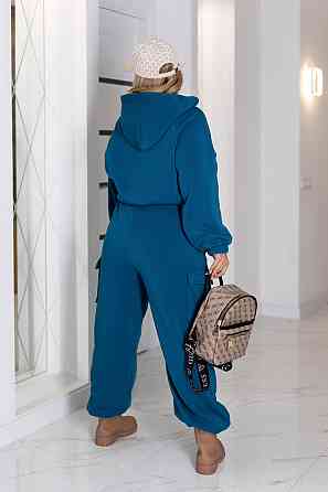 Теплый спортивный костюм со штанами карго Human 50-52, Морская волна Киев