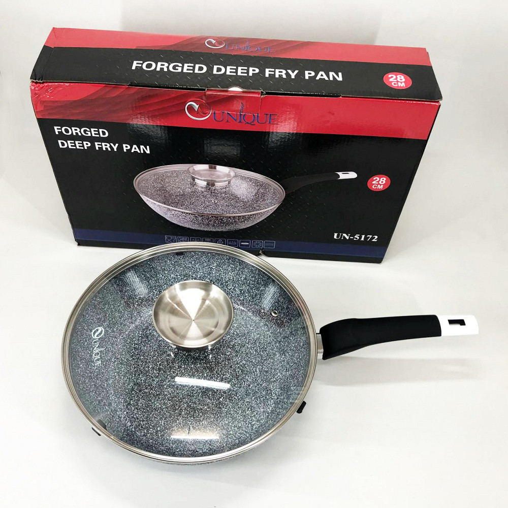 Алюмінієві сковорідки з антипригарним покриттям UNIQUE UN-5172 28 см, Сковорода для варіння TP-18 Івано-Франківськ - фото 4