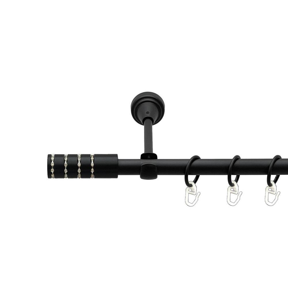 Карниз Orvit Барамелла металевий однорядний відкритий гладка труба кільце металеве Чорний Оксамит 16 мм 200 см Львов - изображение 1