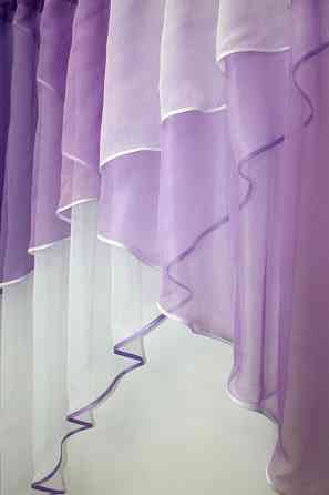Кухонная занавесь (290х170см) цвет сиреневый с белым 00к 59-334 Киев
