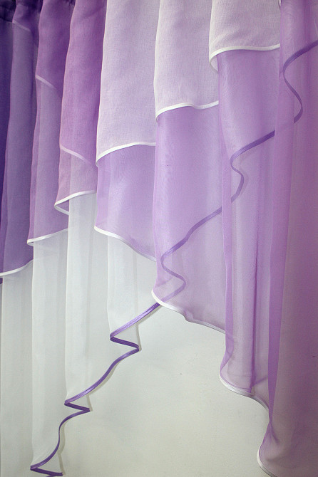 Кухонная занавесь (290х170см) цвет сиреневый с белым 00к 59-334 Киев - изображение 5