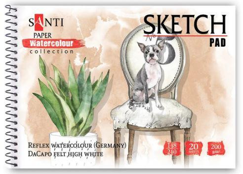 Альбом для акварелі "SANTI" "Animals"130515 А5, "Paper Watercolour Collection", 20 арк, 200 г/м2, шт Київ - фото 1