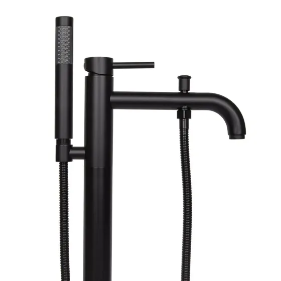 Напольный смеситель для ванны WEZER EKO19A-01-BLACK черный Киев