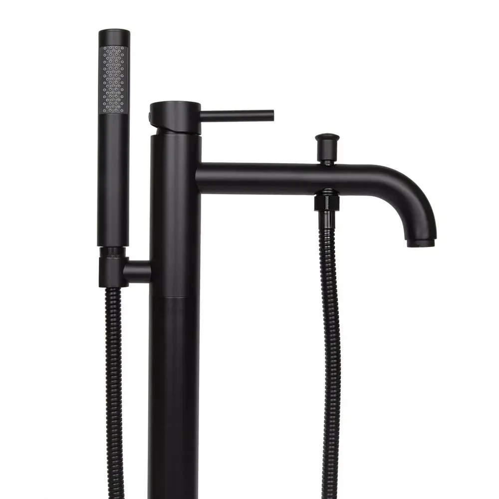 Напольный смеситель для ванны WEZER EKO19A-01-BLACK черный Киев - изображение 2