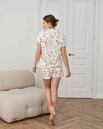 Женская пижама комплект рубашка с шортиками - сердечки Nicoletta 60236 L Киев