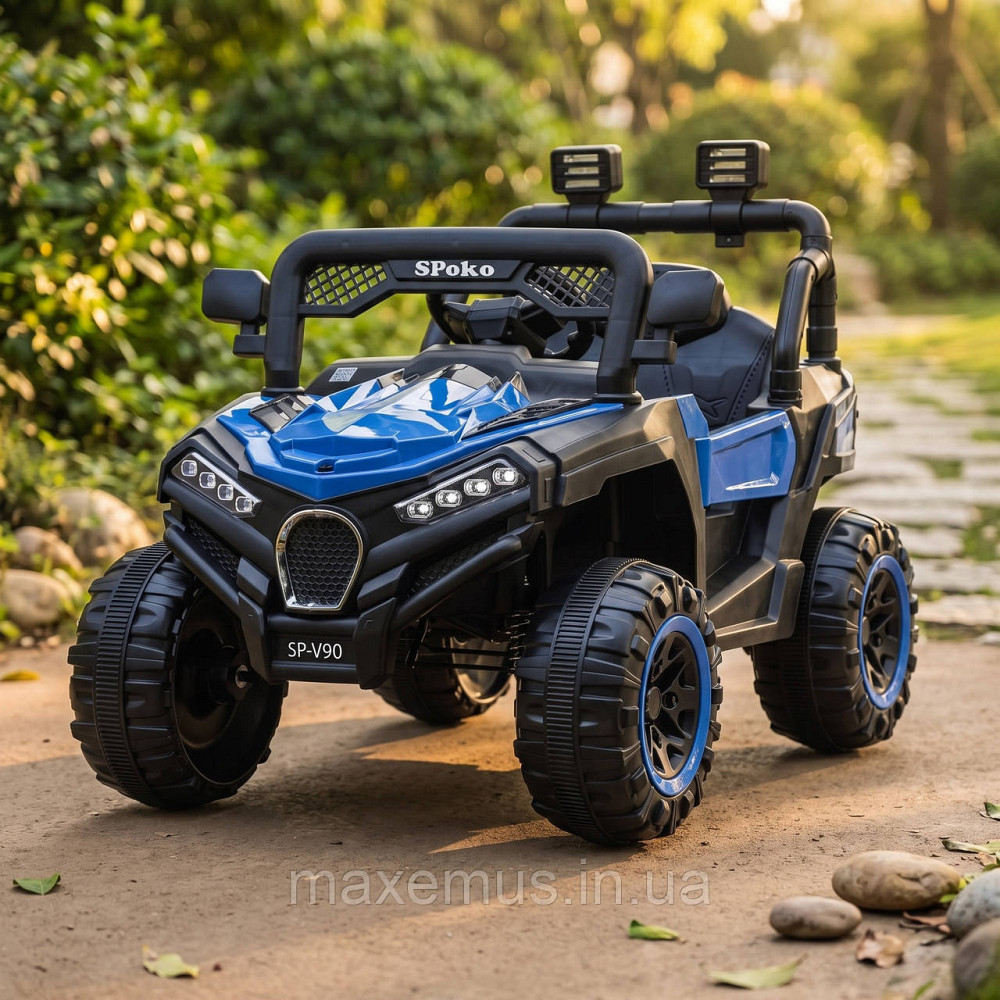 Детский электромобиль Багги 4х4 Spoko SP-V90 Синий двухместный на аккумуляторе с пультом ДУ 12V Мостиска - изображение 7