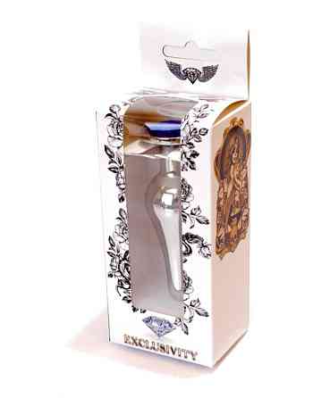 Анальна пробка - Jewellery Silver BUTT PLUG- Dark Blue Sex Aura Київ