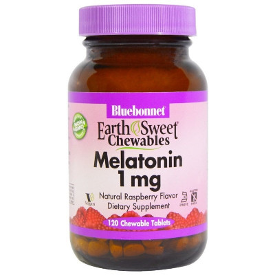 Амінокислота Bluebonnet Nutrition Мелатонін, Melatonin, 1 мг, EarthSweet, Малиновий Смак, 120 (BLB0991) Вінниця - фото 1
