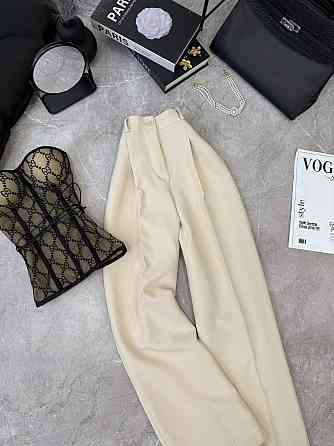 Женские базовые брюки палаццо костюмка Беж, 42/44 Одесса