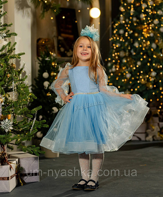 Голубое нарядное платье с блестками Снежинка, Эльза, Капелька, Тучка, Заверюха, Морячка, Дождик на 4-7 лет Кривой Рог - изображение 2