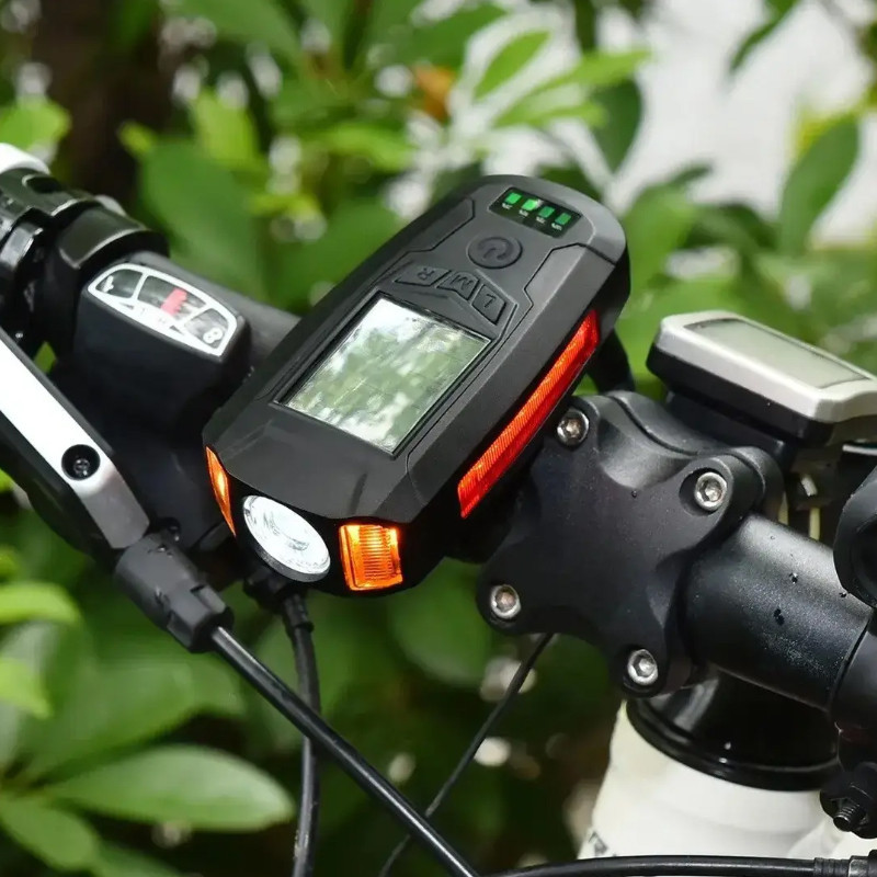 Вело фара с сигналом и велокомпьютером DEN-072 Feel Fit Бровары - изображение 8