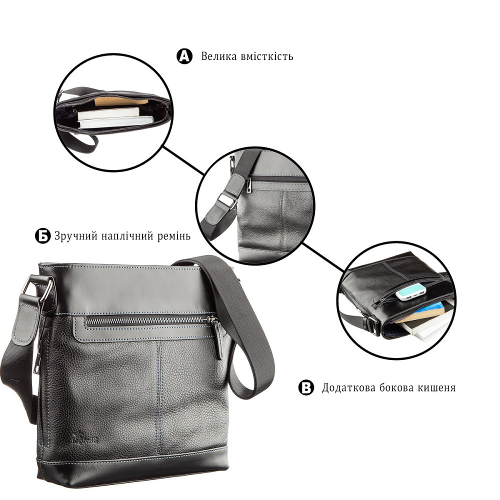 Сумка многофункциональная мужская SHVIGEL 11181 Черная Киев - изображение 4