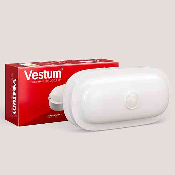 Світлодіодний овальний світильник ЖКГ Vestum 12W 4500K 220V з датчиком руху 1-VS-7205 Днепр