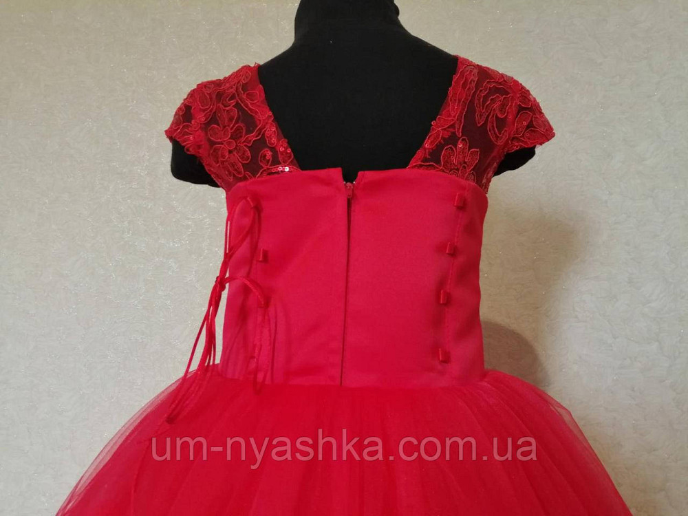 Червона пишна сукня з блискітками 110-128 Кривий Ріг - фото 3