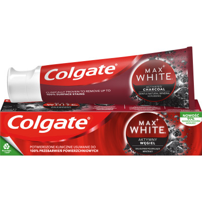 Зубна паста Colgate Max White Charcoal Optic White Відбілювальна з вугіллям 75 мл (8718951250017) Вінниця - фото 1