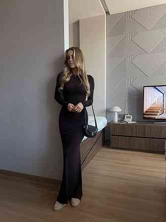 Жіноча облягаюча максі сукня з віскози Шоколадний Одеса